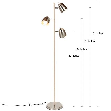 Brightech Jacob 64" Led Tree Floor Lamp With 3 Rotating Adjustable Heads