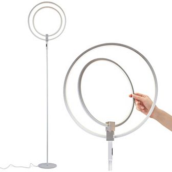 Brightech Eclipse Modern 20 watt LED Torcherie Touch Dimmer Floor Lamp, White