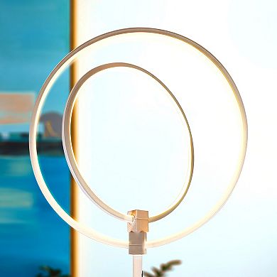 Brightech Eclipse Modern 20 Watt LED Torcherie Touch Dimmer Floor Lamp, White