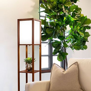 Brightech Maxwell 63" 3-shelf Led Floor Lamp With Lantern Shade