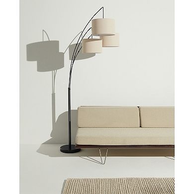 Brightech Trilage 84" Led Contemporary Arc Floor Lamp With Marble Base
