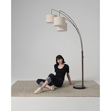 Brightech Trilage 84" Led Contemporary Arc Floor Lamp With Marble Base