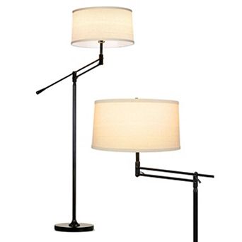 Brightech Ava 61" Led Modern Standing Floor Lamp With Fabric Drum Shade