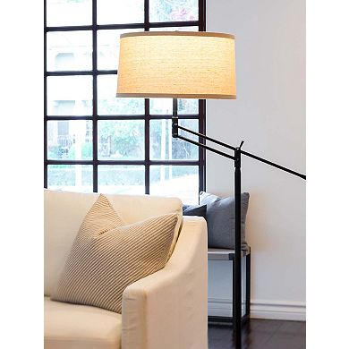 Brightech Ava 61" Led Modern Standing Floor Lamp With Fabric Drum Shade