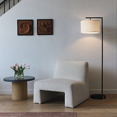 Brightech Montage Modern Drum Shade Standing Floor LED Smart Lamp Shade, Black