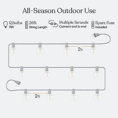 Brightech Ambience Pro 26 Ft. Led Indoor/outdoor Plug-in String Lights With Soft White Hue