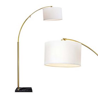 Brightech Logan 76" Led Contemporary Arc Floor Lamp With Marble Base
