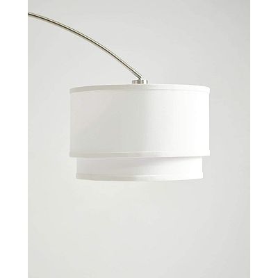 Brightech Mason Arc Floor Lamp with Hanging Drum Shade LED Light Bulb Nickel