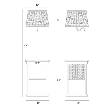 Brightech Madison 56" Led Table And Lamp Combo With Usb Port And Outlet