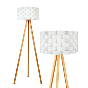Brightech Bijou 60" Tripod Led Floor Lamp With Novelty Woven Shade