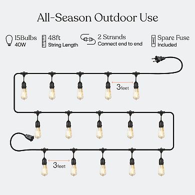 Brightech Ambience Pro 48 Ft. Incandescent Indoor/outdoor Weatherproof 40-watt String Lights