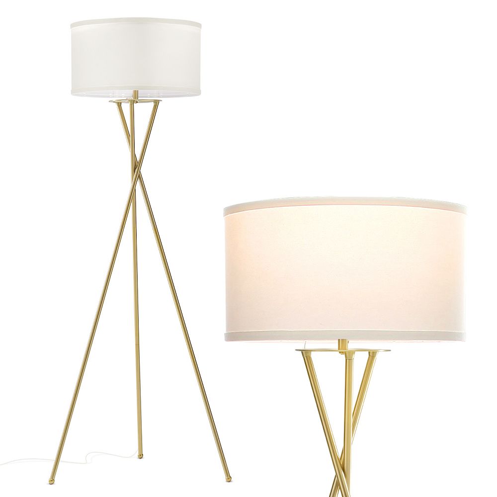 Brightech Jaxon 60" Led Contempoary Tripod Floor Lamp With Drum Shade