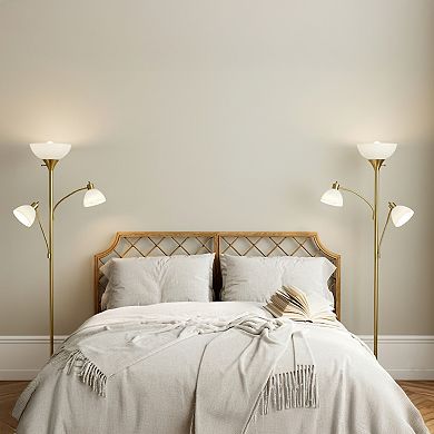 Brightech Sky Dome Double 72" Led Torchiere Floor Lamp With Adjustable Arms