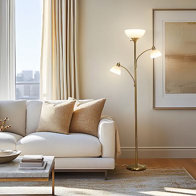 Brightech Sky Dome Double 72" Led Torchiere Floor Lamp With Adjustable Arms