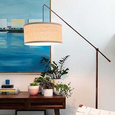 Brightech Hudson 2 Contemporary Hanging Arc Floor Lamp with LED Bulb, Bronze