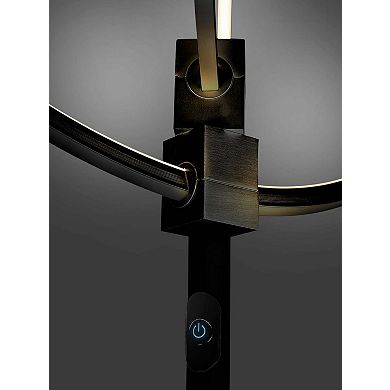 Brightech Eclipse Modern 20 Watt LED Torcherie Touch Dimmer Floor Lamp, Black