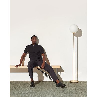 Brightech Luna LED Glass Globe Bright Light Standing Floor Lamp, Brushed Bronze