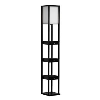 Brightech Maxwell 72" Led Shelf Floor Lamp With Lantern Shade