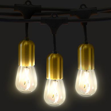 Brightech Glow Heavy Duty LED Waterproof Outdoor 15 Bulb String Lights, 48 Feet