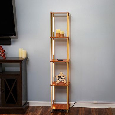 Brightech Aria 63" Shelf With Dimmable Led Lights And Wireless Charging Pad
