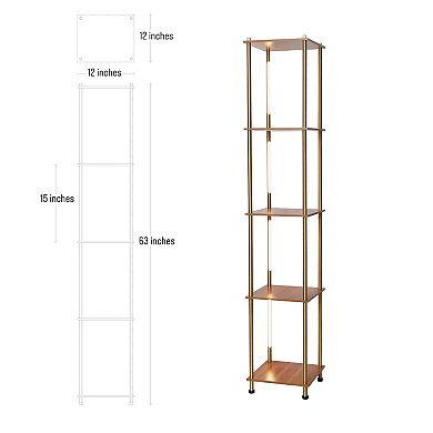 Brightech Aria 63" Shelf With Dimmable Led Lights And Wireless Charging Pad