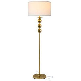 Brightech Riley 60" Gold LED Floor Lamp With Classic Drum Shade