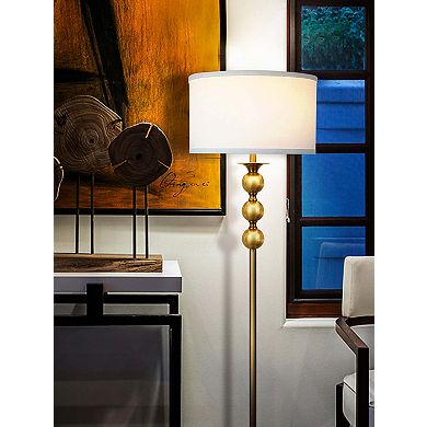 Brightech Riley Antique 61 Inch Tall Free Standing Home LED Floor Lamp, Brass