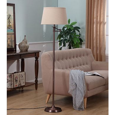 Brightech Caden Modern Industrial Style 63" Tall Floor Lamp w/ Swing Arm, Bronze