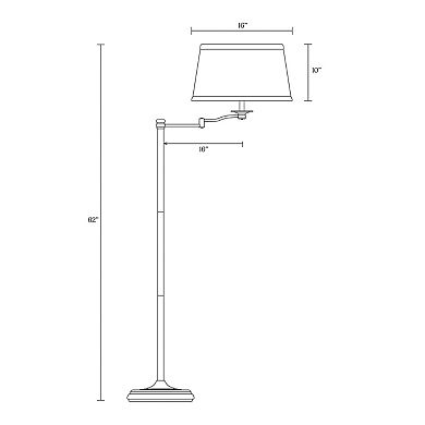 Brightech Caden Modern Industrial Style 63" Tall Floor Lamp w/ Swing Arm, Bronze