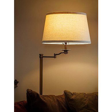 Brightech Caden Modern Industrial Style 63" Tall Floor Lamp w/ Swing Arm, Bronze