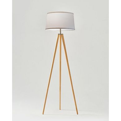 Brightech Emma 60" Led Contemporary Tripod Floor Lamp With Wooden Legs