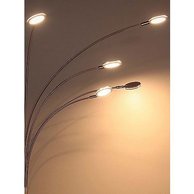 Brightech Orion 5 LED Adjustable Bright Standing Touch Sensor Floor Lamp, Bronze