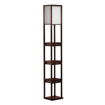 Brightech Maxwell 72" Led Shelf Floor Lamp With Lantern Shade