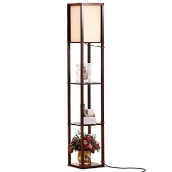 Brightech Maxwell 63" 3-shelf Led Floor Lamp With Lantern Shade