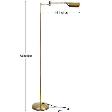 Brightech Leaf 53 Inch Tall Vintage LED Floor Lamp with Adjustable Arm, Gold