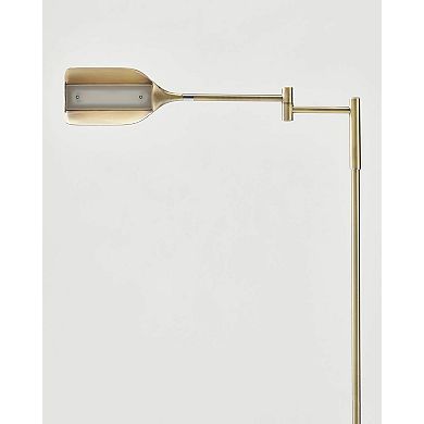 Brightech Leaf 53 Inch Tall Vintage LED Floor Lamp with Adjustable Arm, Gold