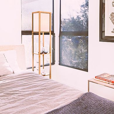 Brightech Maxwell 63" 3-shelf Led Floor Lamp With Lantern Shade