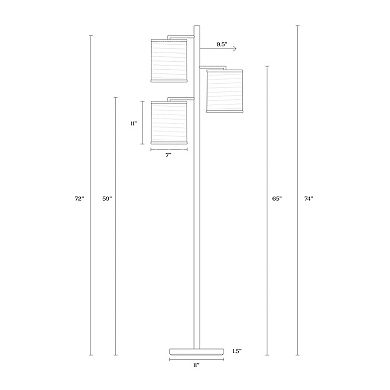 Brightech Liam 74" Led Tree Floor Lamp With 3 Lantern Shades