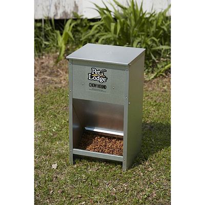 Little Giant Dry Food Automatic Steel Dog Feeder Chow Hound 25 Pound Capacity