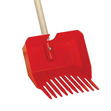 Little Giant Easy Scoop Pet Lodge Pooper Scooper for Dogs w/ Wooden Handle, Red