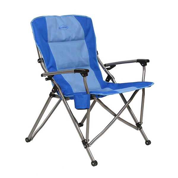 KampRite Folding Padded Outdoor Camping Chair w/Cupholder & Hard Arms