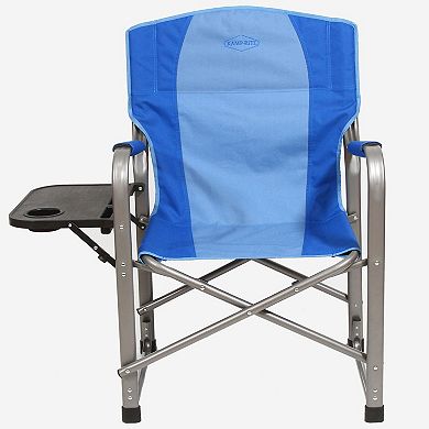 Kamp-rite Portable Director's Camping Chair W/table & Cup Holder, 2-tone Blue