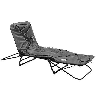 Kamp-rite Original Quick Setup 1 Person Elevated Cot, Lounge Chair, & Tent, Gray