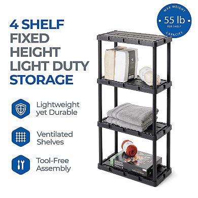 Gracious Living 4 Shelf Knect-a-shelf Fixed Height Ventilated Light Duty Storage