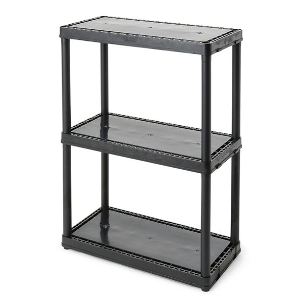 bedelaar Brawl Verwaarlozing Gracious Living 3 Shelf Fixed Height Solid Light Duty Resin Storage Unit,  Black