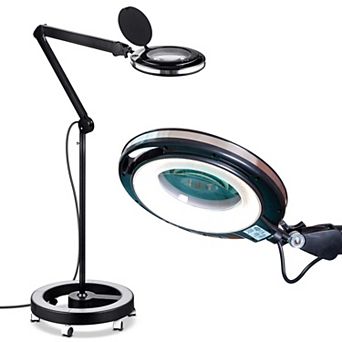 Brightech Lightview Pro 55 in Dimmable Magnifying Led Rolling Floor Lamp (1.75x)