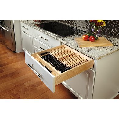 Rev-A-Shelf 4WKB-1 Trimmable 19 Slot Kitchen Knife Block Drawer Organizer Insert