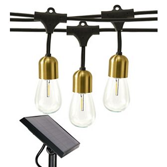 Brightech Glow 27ft Solar Powered Led Outdoor String Lights With Brass Hardware