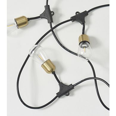 Brightech Glow 27ft Solar Powered Led Outdoor String Lights With Brass Hardware