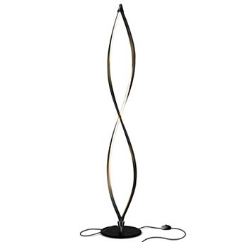 Brightech Twist 43" Dimmable Led Floor Lamp in Black Metal Finish